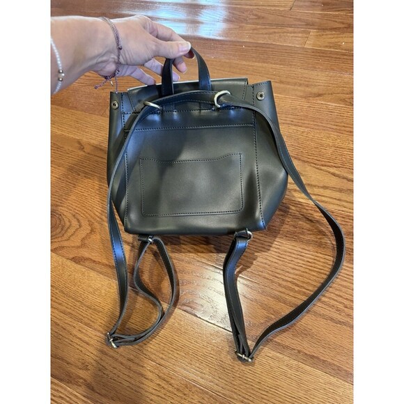 Faux Leather Olive Green Retro Old Money Mini Crossbody Purse Backpack - Picture 2 of 9